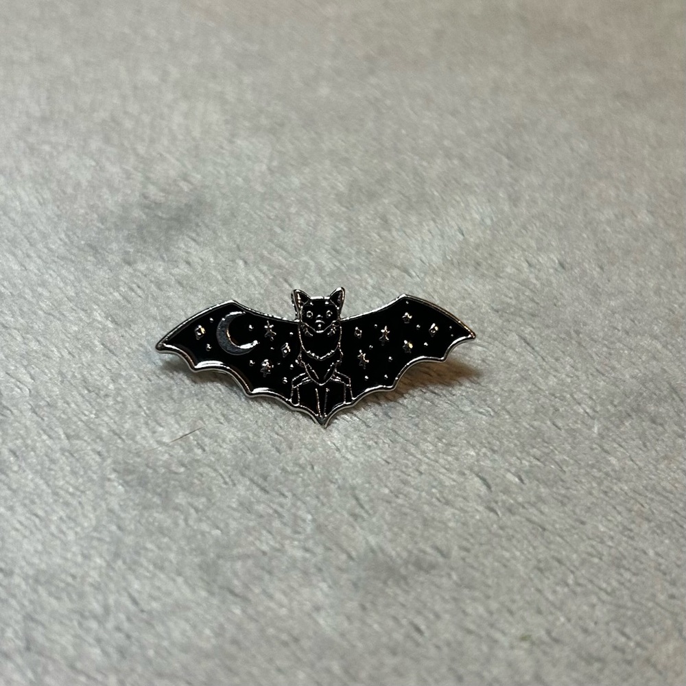 Black Bat Enamel Pin